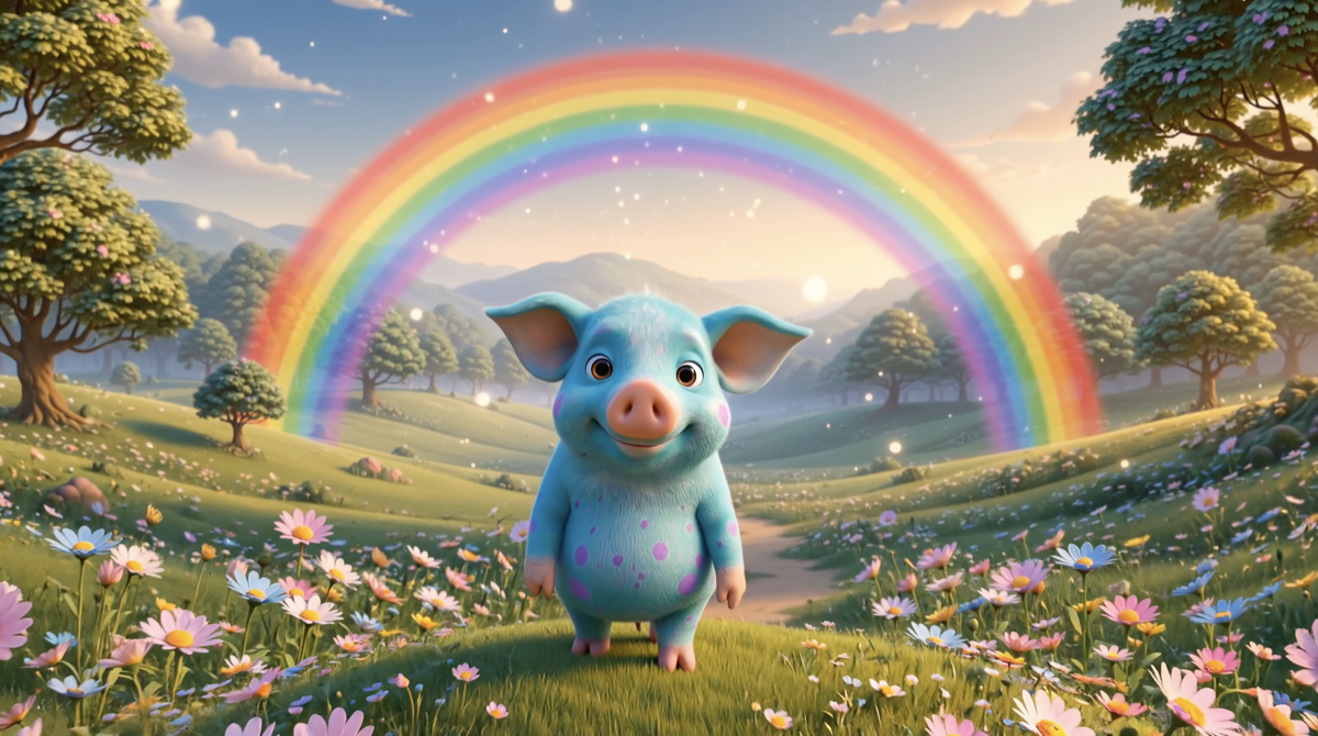 Borste unter dem Regenbogen